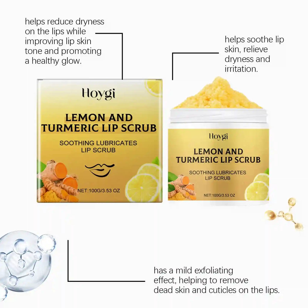 Turmeric Lemon Lip Scrub for Smoothing and Deep Hydration Lip Care Tidesmit