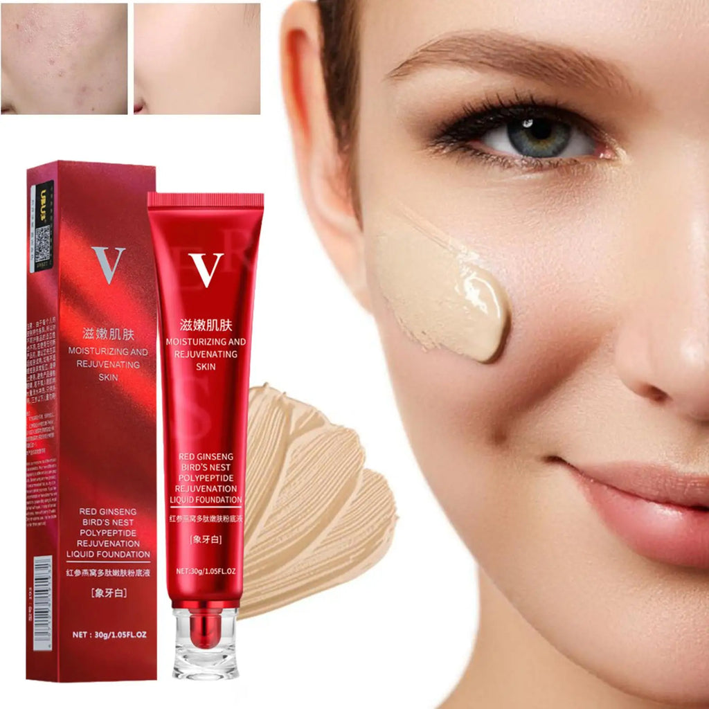 Tidesmit Red Upgrade FV foundation waterproof concealer texture close-up high coverage hydrating oil control base