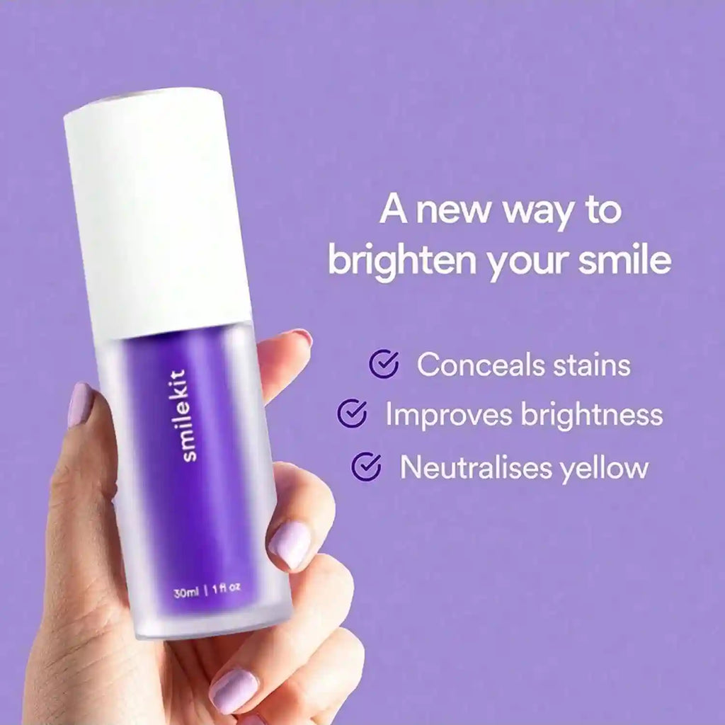 Tidesmit purple corrector serum toothpaste for teeth whitening and yellow stain removal