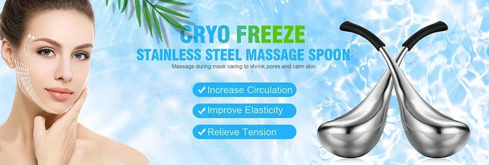 Ice Globes for Face: 2-Piece Stainless Steel Cryo Facial Massager Set Relaxation Treatment Tidesmit