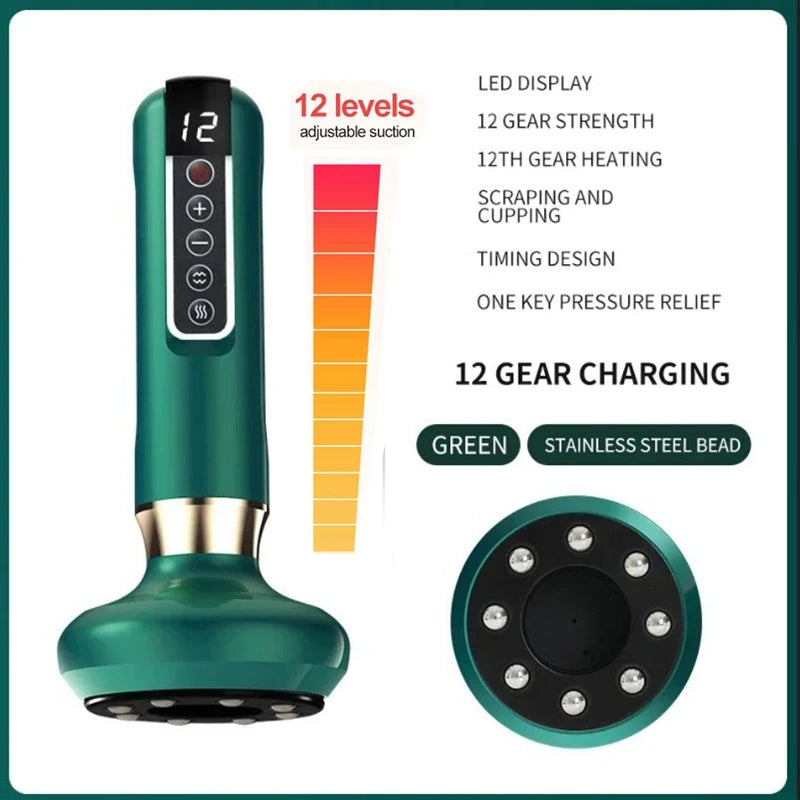 Electric Cupping Massager with Infrared Heat for Targeted Muscle Recovery Relaxation Treatment A15-green China Mainland