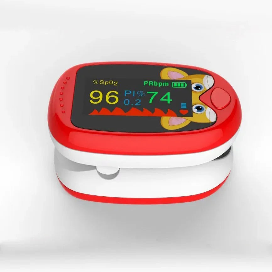 USB Pediatric Oximeter Finger Blood Oxygen Monitor for Children Pulse Oximeter OLED Digital Oximetro Home Medical Thermometer