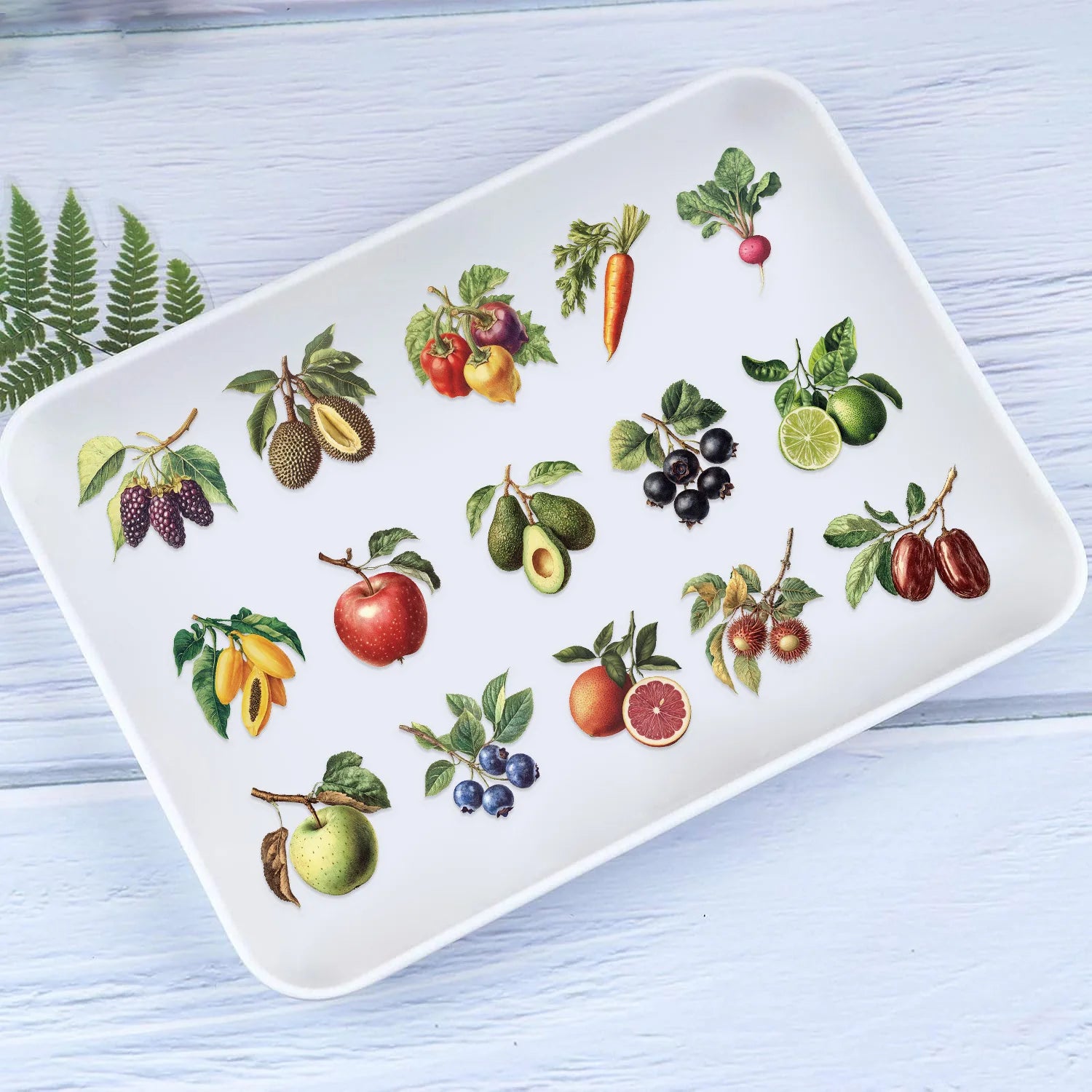 50/100PCS Transparent PET Retro Fruit Sticker Pack Waterproof Notebook Pen Holder Decoration Guitar Notebook Stationery Stickers
