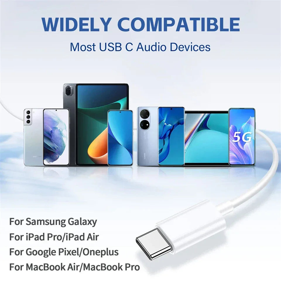 Tidesmit USB-C Wired Earphones With Noise Canceling Mic - 1 Pair Tidesmit