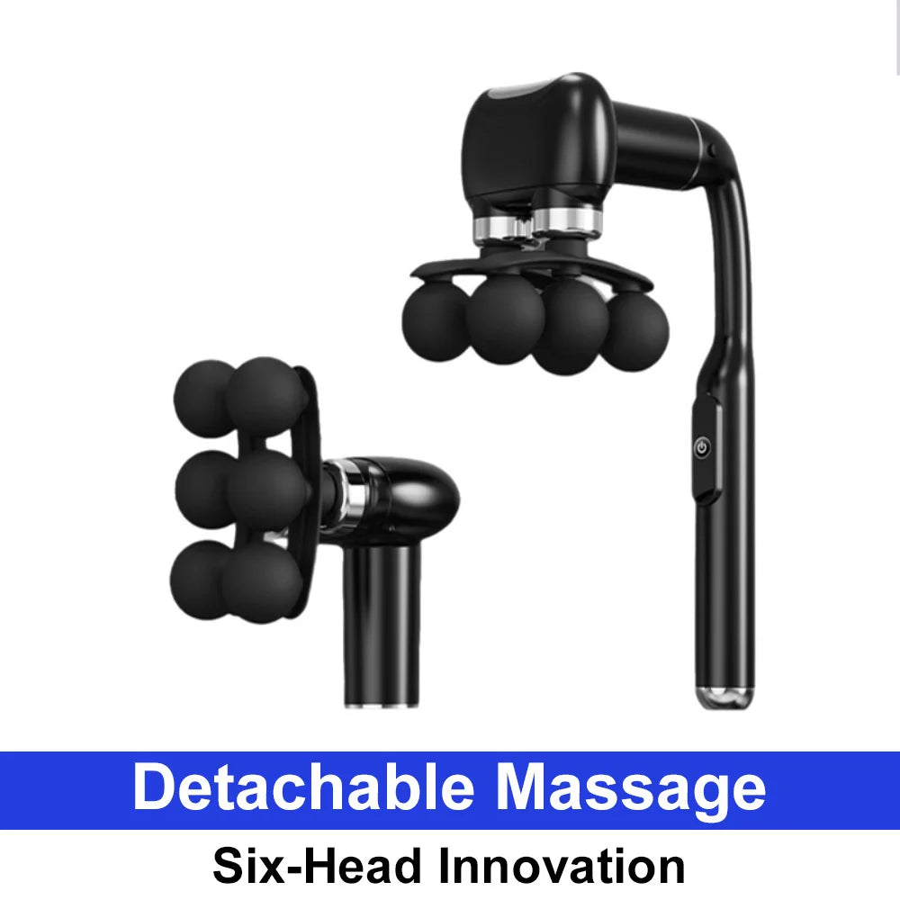 Fascia Gun 6-Head Percussive Therapy Deep Tissue Muscle Massager Fascia Gun Tidesmit