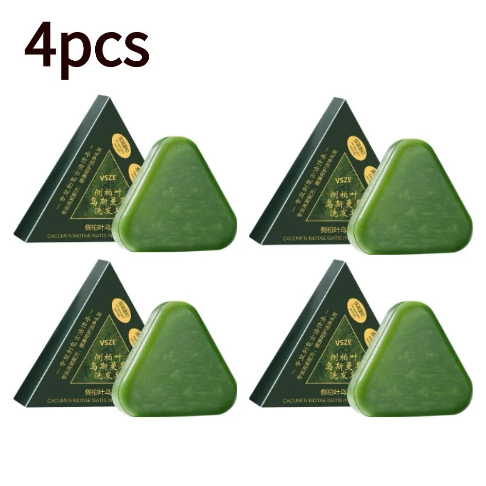 1/2/3/4/5/10pcs Usma Grass Shampoo Bar Natural Herbal Formula Cold-Processed Preserve Plant Essences Hair Care Soap