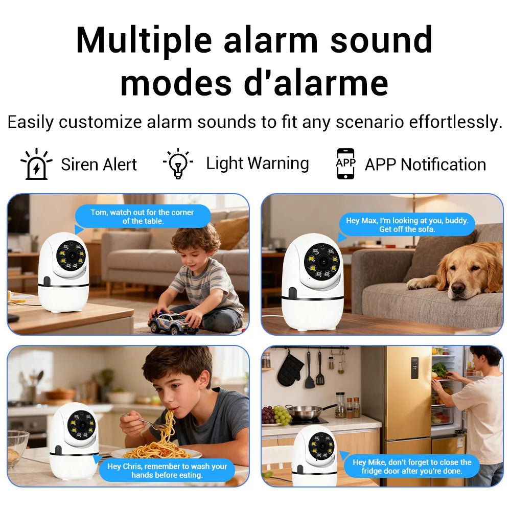 PEGATAH 2K 360° PTZ Home Security Camera Automatic Tracking AI Human Detection Night Vision Video Surveillance Monitor O-Kam Pro