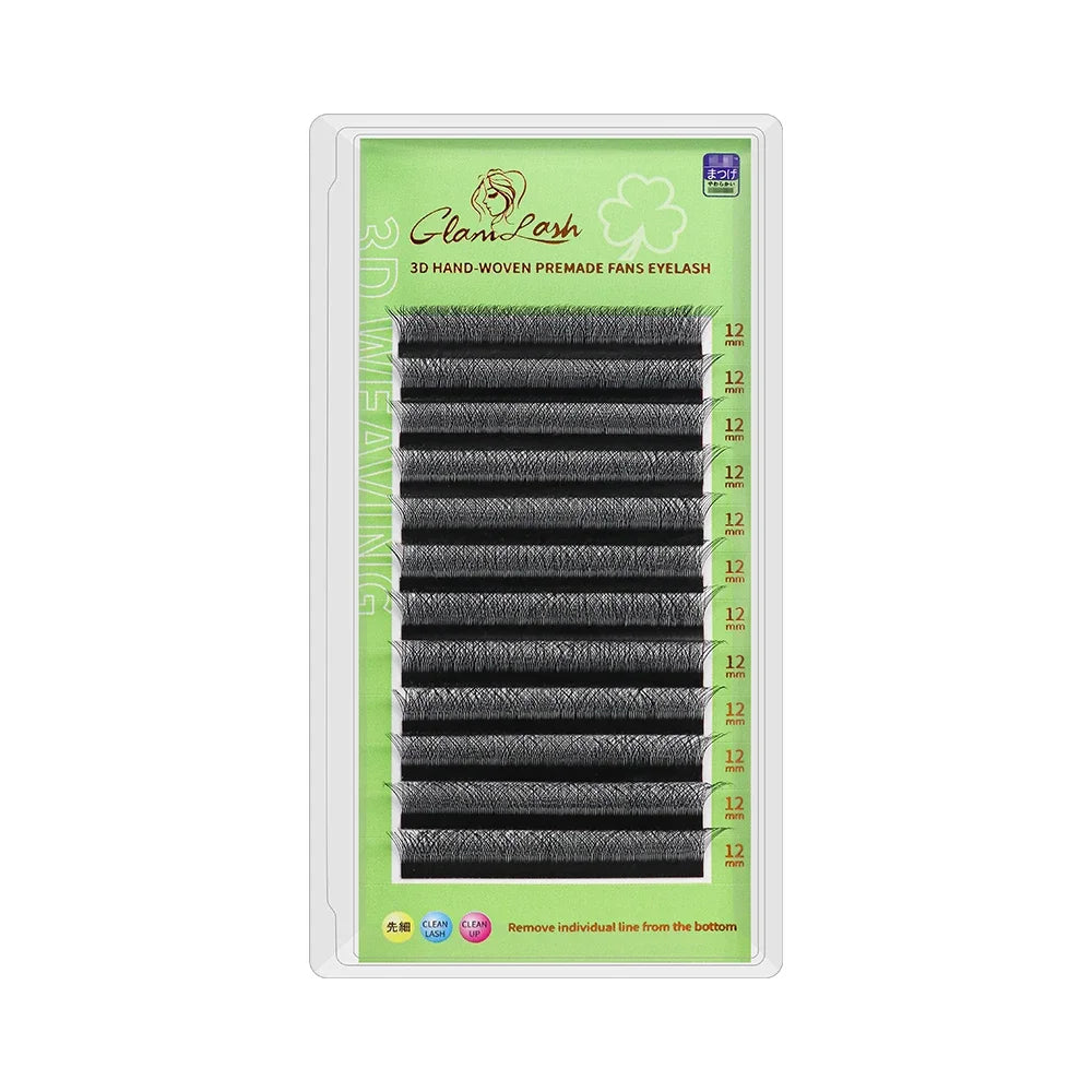 GLAMLASH L/LU/M W Shape Eyelash Extension 3D Premade Volume Fan Lashes W Style YY Lashes Faux Mink Volume Lashes Natural