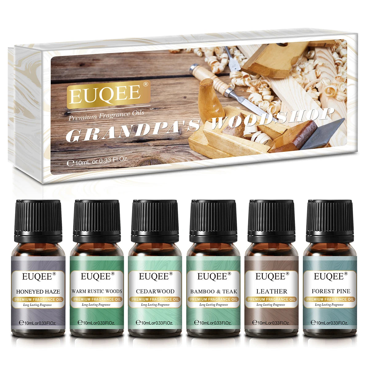 EUQEE Aromatherapy Fragrance Oil-10ml Coffee Leather Forest Pine Chocolate Coconut Cream Aroma Essential Oil For Reed Diffuser