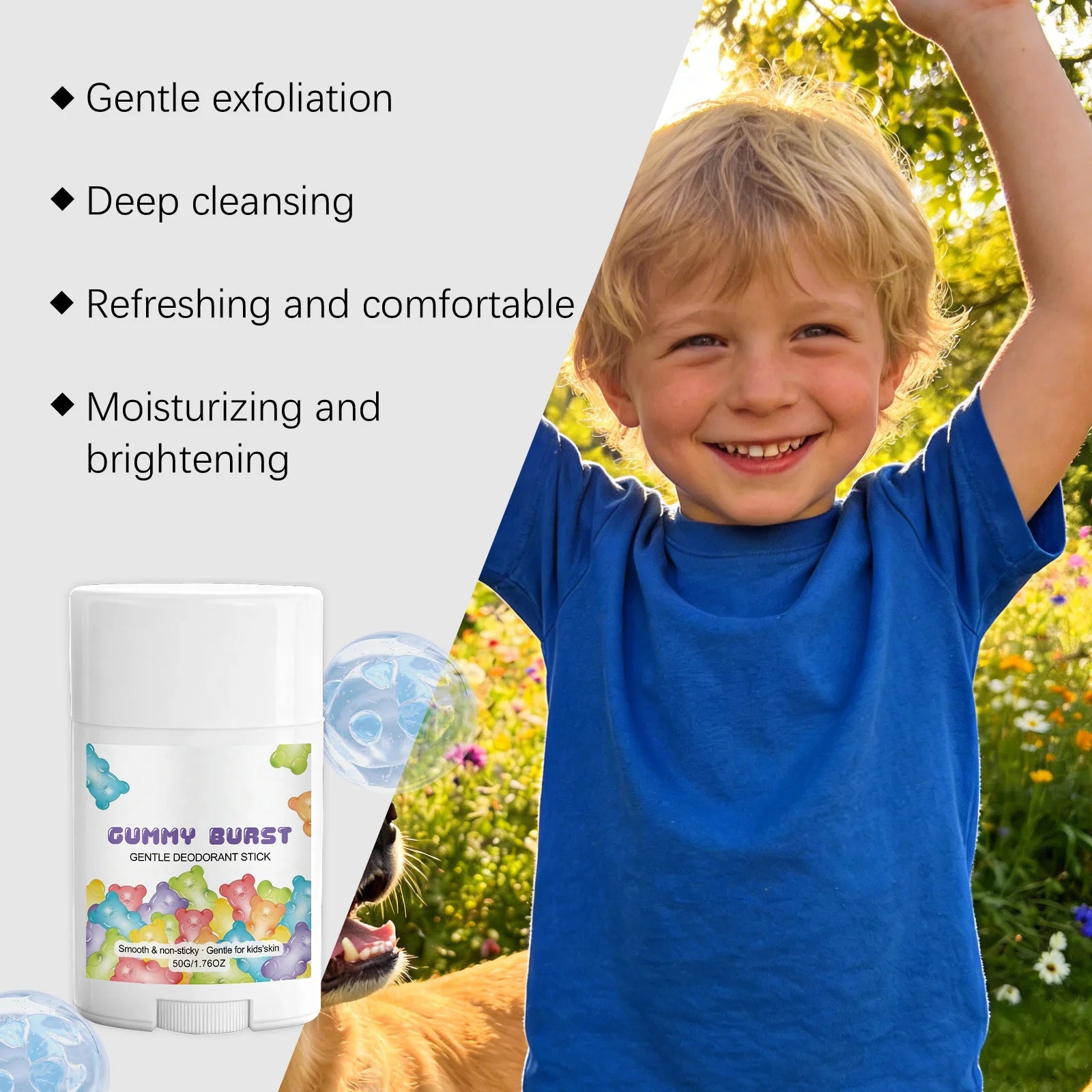 Tidesmit kids antiperspirant stick for effective sweat odor inhibition and long-lasting armpit freshness
