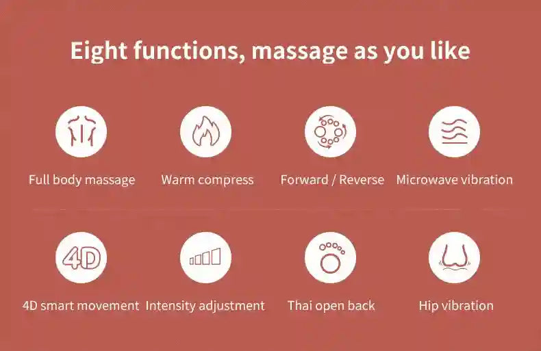 Electric Back Massager with Heat and Vibration - Gray Portable Device Massage Roller Tidesmit