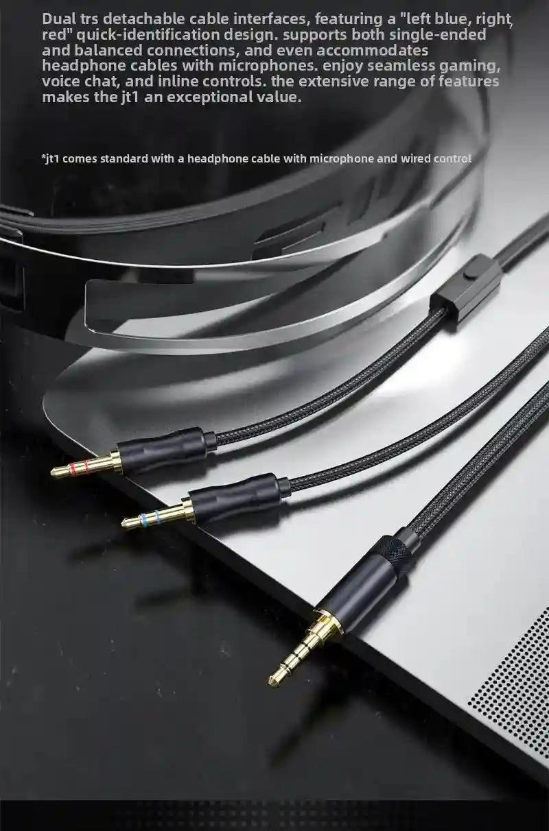 FiiO JT1 Over-Ear Headphones with 50mm Dynamic Drivers for HiFi Audio Tidesmit