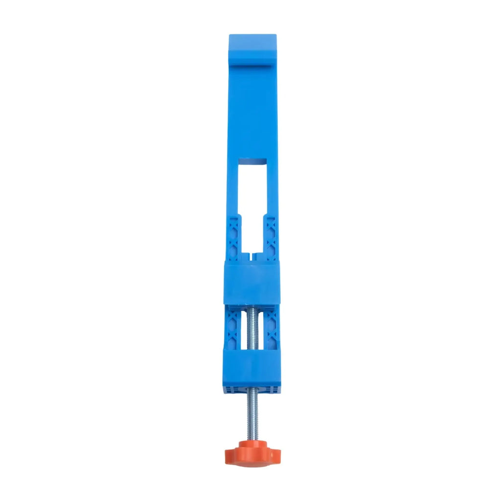 Single blue edge guide positioner clamp with orange adjustment knob