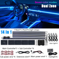 Tidesmit RGB Symphony Car Ambient Lighting Kit - Customizable LED Strips 14 in 1 Not rainbow Tidesmit