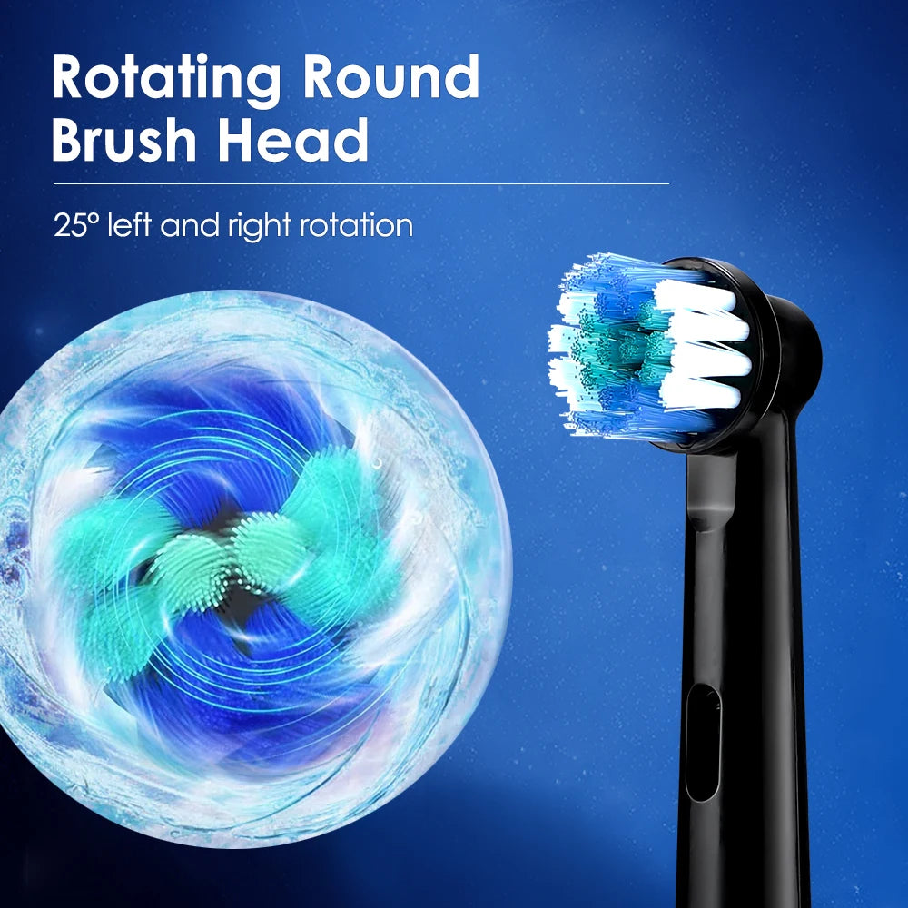 Electric Toothbrush Deep Clean Whitening Teeth for Adult Toothbrush Rotation Ultrasonic Toothbrush with 4 Replacement Heads
