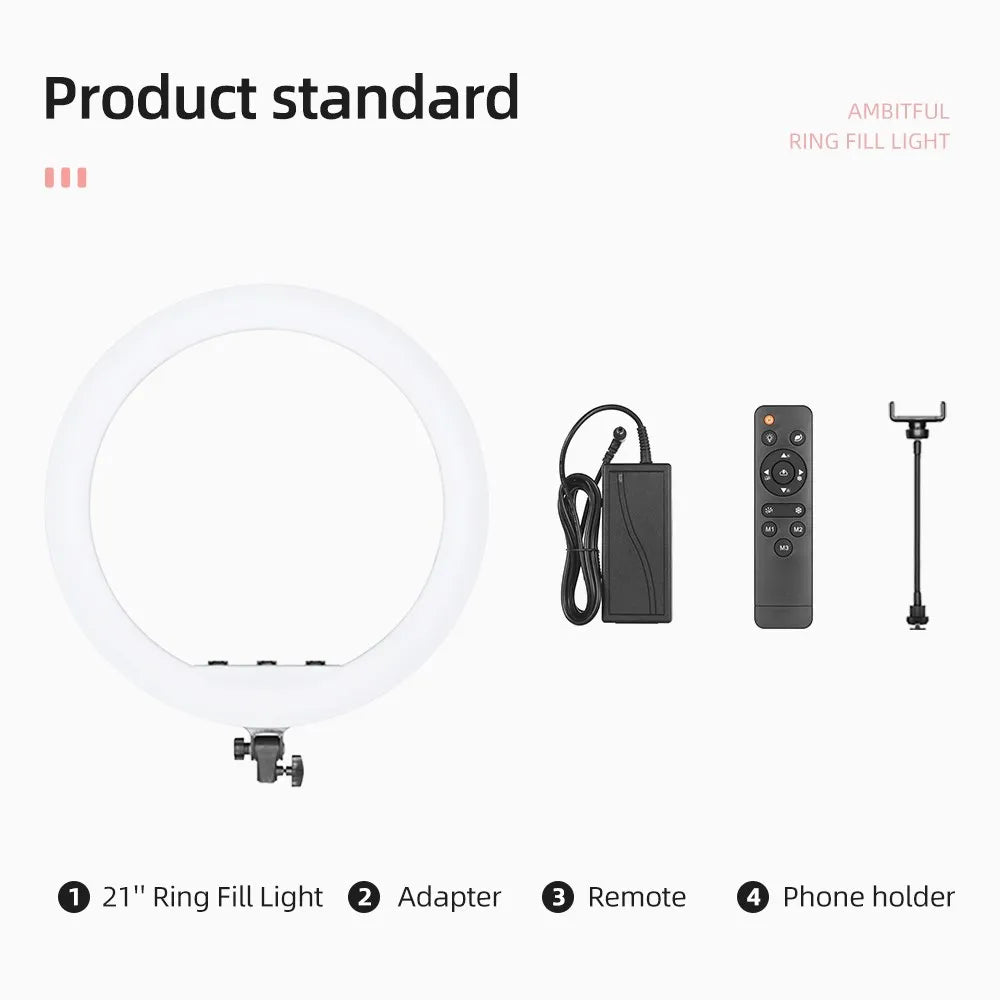 18 Inch LED Ring Light with Remote - Bi-Color Content Creation Kit Tidesmit