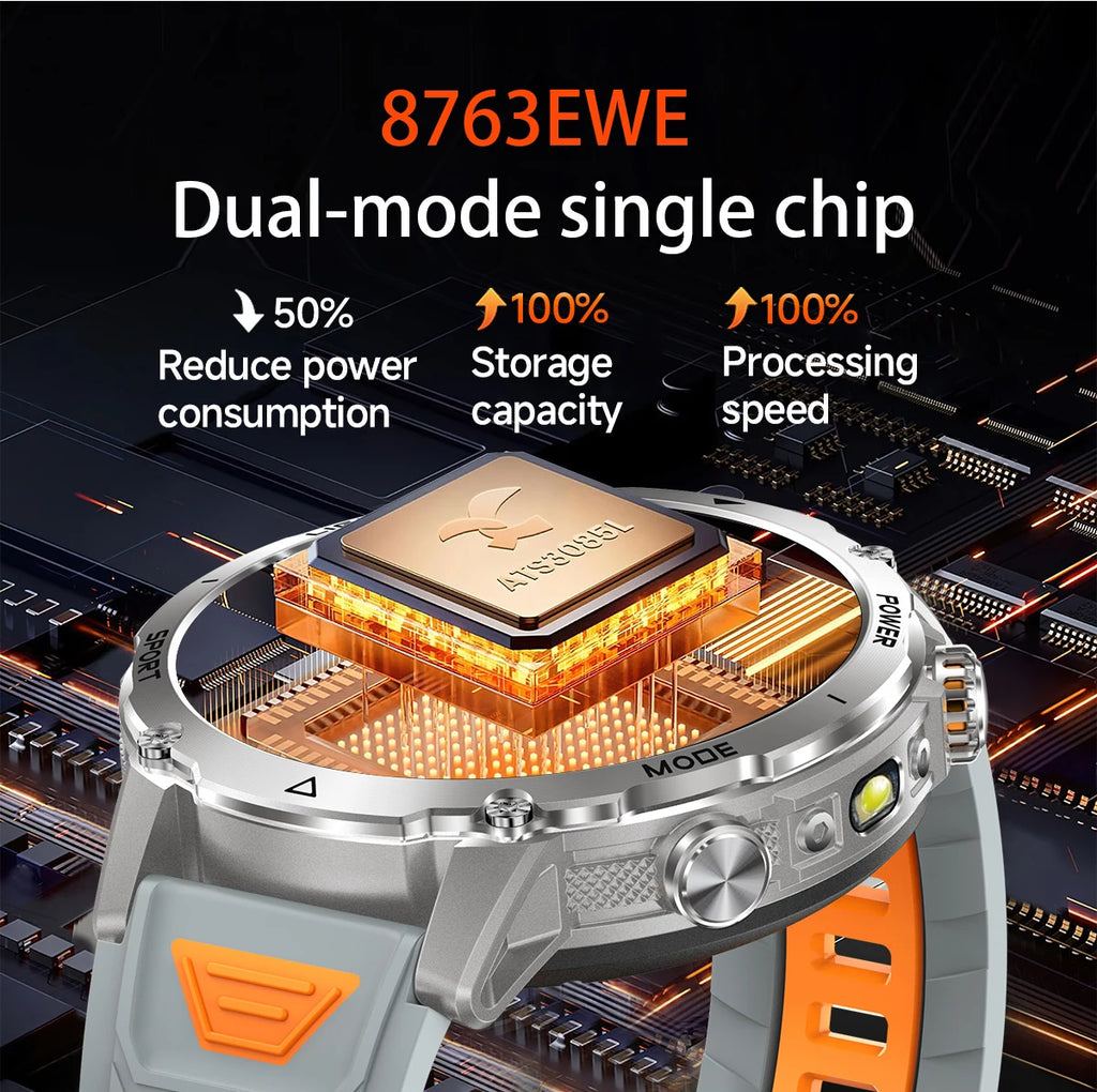 LIGE TANK Ultra Military Smart Watch 1400mAh Battery 10ATM Waterproof Heart Rate LED Flashlight Sports Bracelet Men Smartwatch