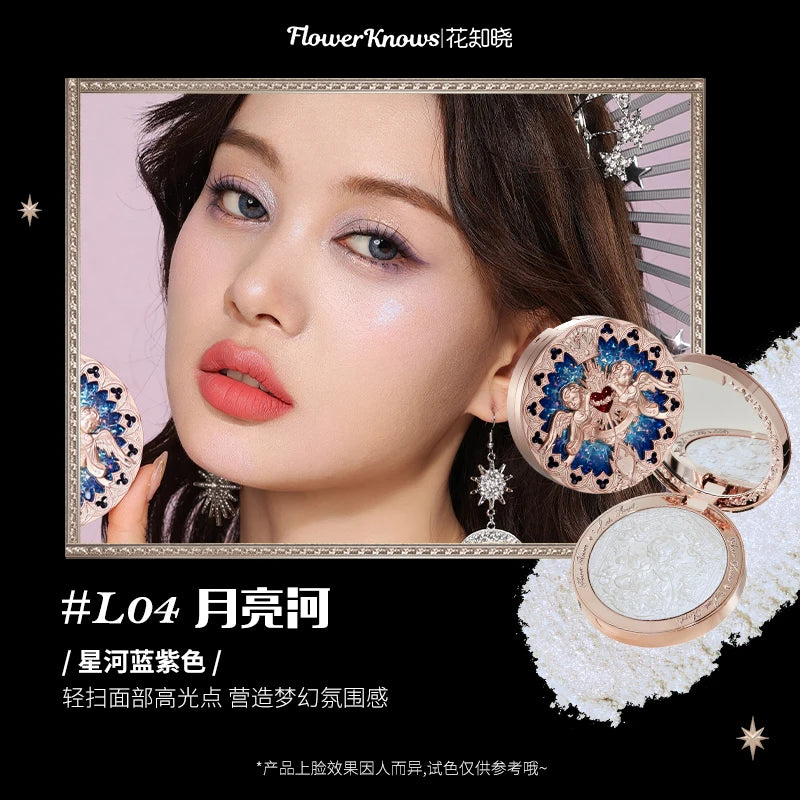 Tidesmit Flower Knows Little Angel relief highlighter palette shade texture close-up for glowing face makeup