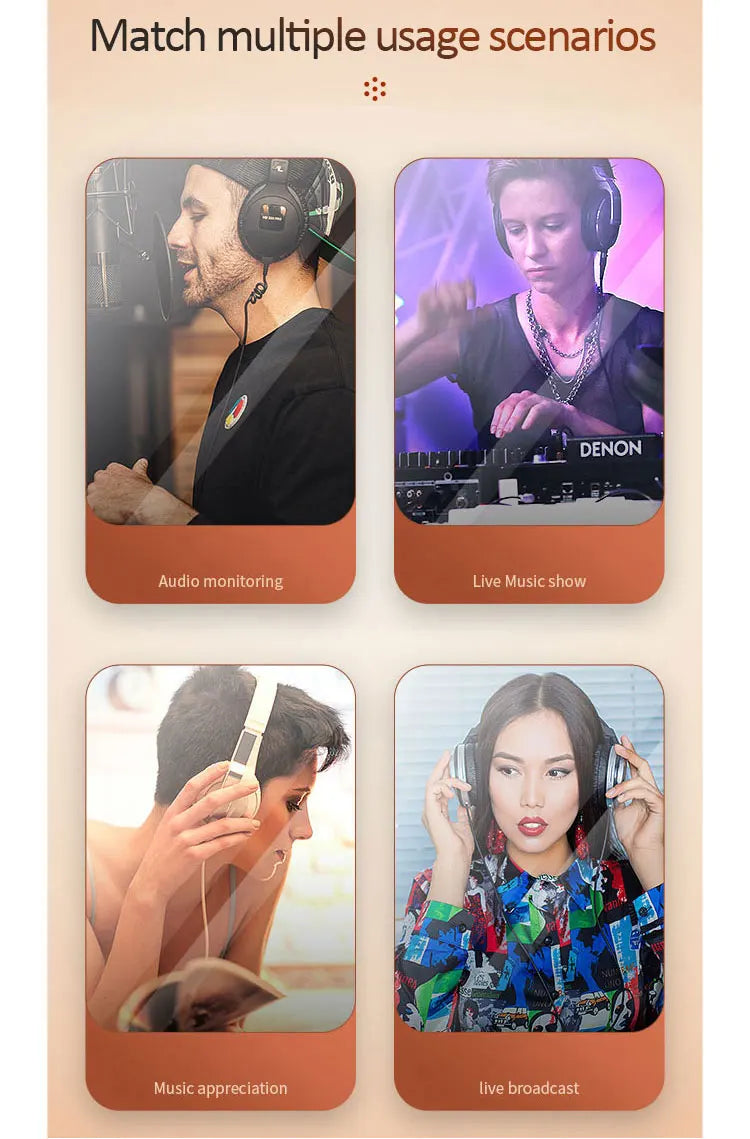 Studio Monitor Headphones with Active Noise Cancellation - Wired Over-Ear Tidesmit