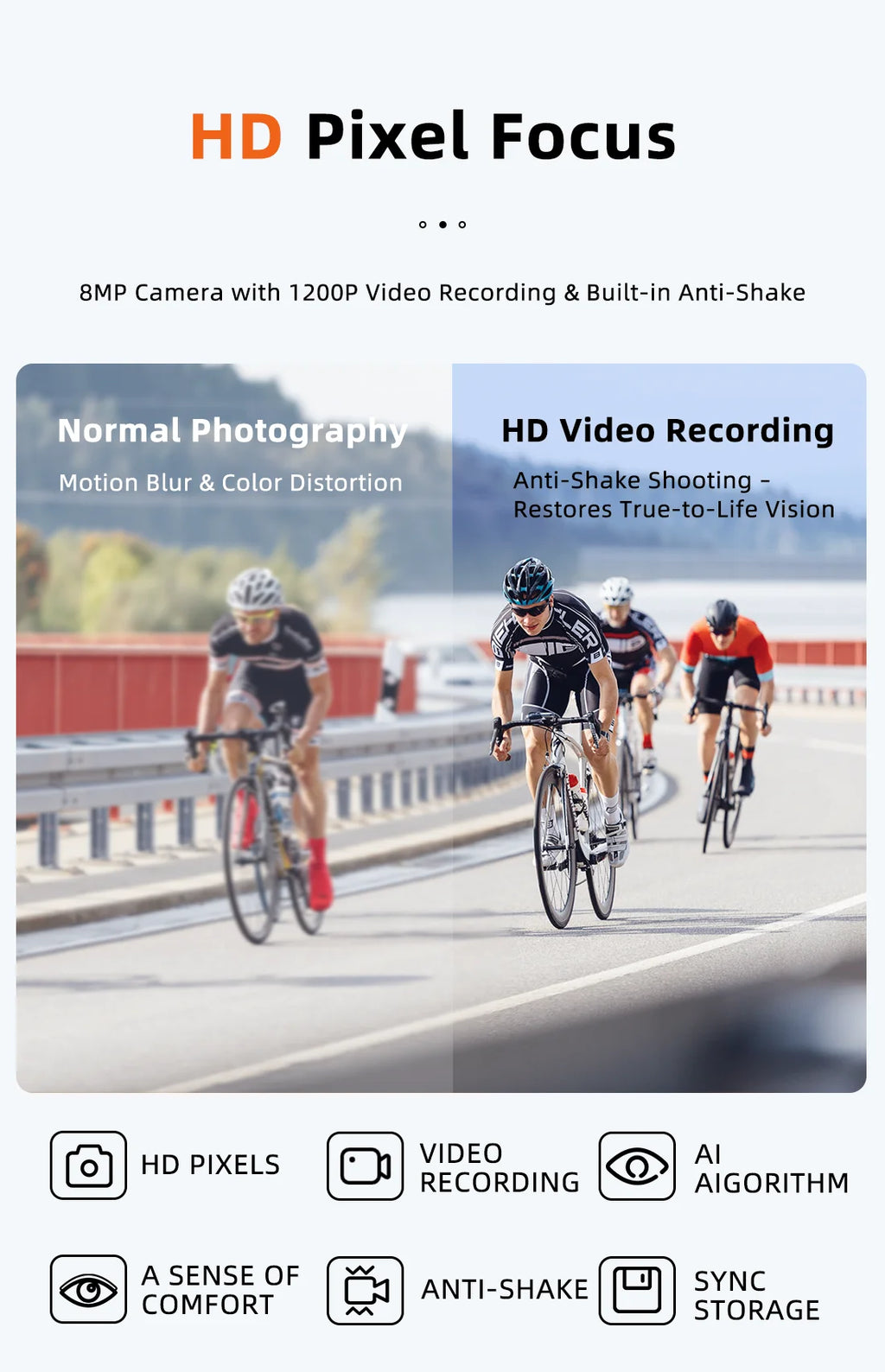 4K Camera Bluetooth Polarized Smart Glasses - UV400 Cycling Series Tidesmit