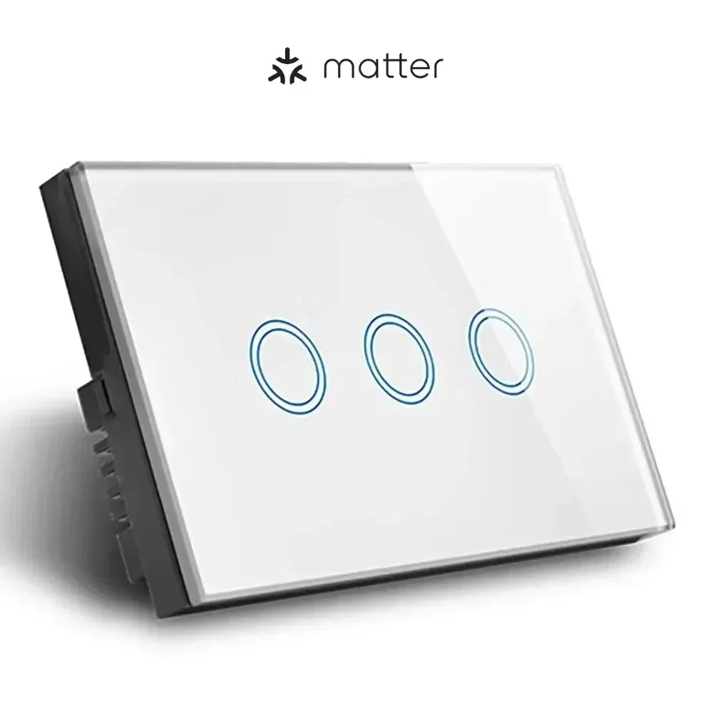 Melery Matter over WiFi Smart Light Switch Glass Touch Sensor Remote Control by Alexa GoogleApple Home Siri Homekit SmartThings