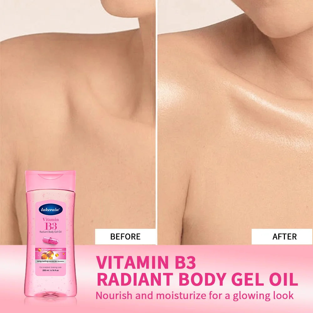 Turmeric Cocoa Glow Body Gel Oil Moisturizing & Smoothing Body Skin Vitamin C Vitamin B3 Body Oil for Dry Skin Care Treatment