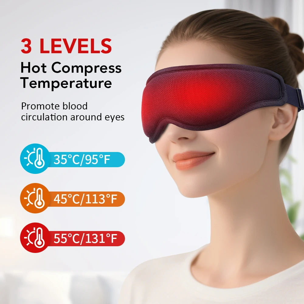 Heated Eye Massager Mask for Stress Relief - Portable Wellness Device Relaxation Treatment Tidesmit