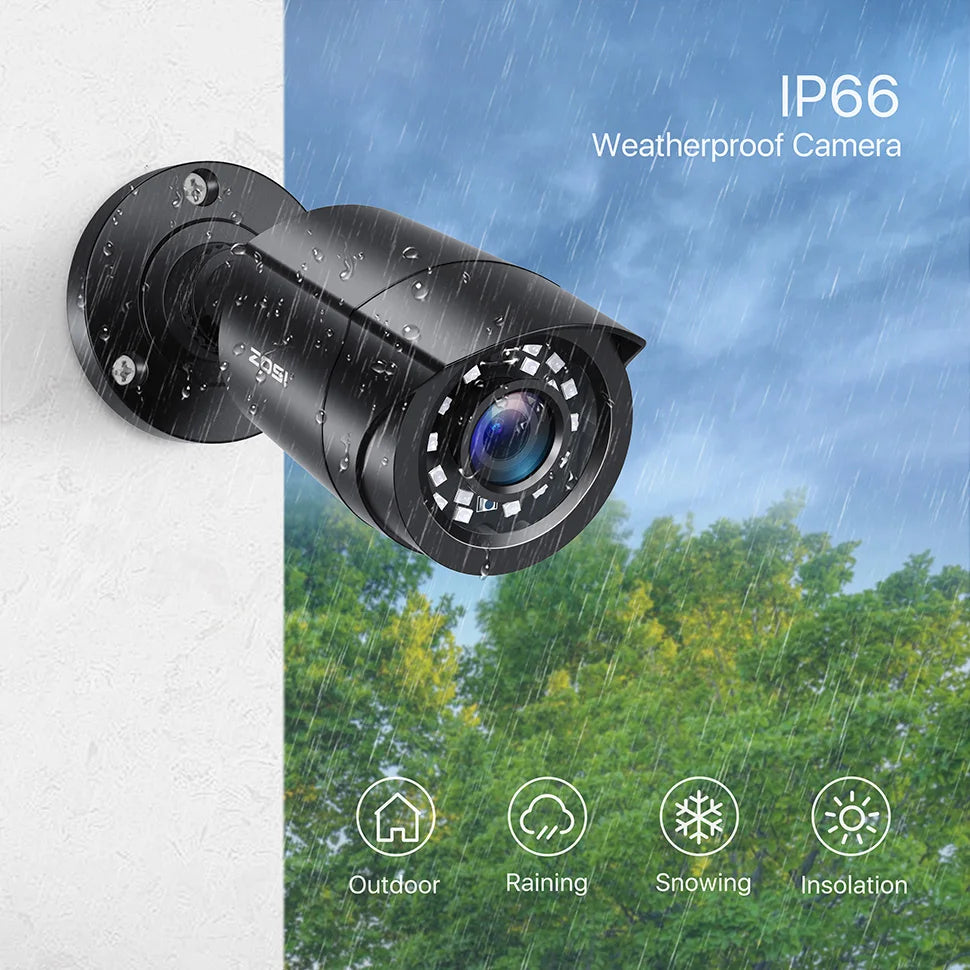 ZOSI 1080P CCTV Security Camera, 80ft Night Vision, 3.6mm Lens 24 IR LEDs, Outdoor Whetherproof Surveillance Camera