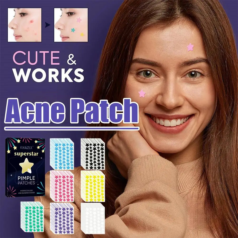 240/280pcs Star-shaped Hydrocolloid Acne Sticker, Various Colors, White, Day Black, Blue, Night Purple, And Yellow, Pink, J0R0