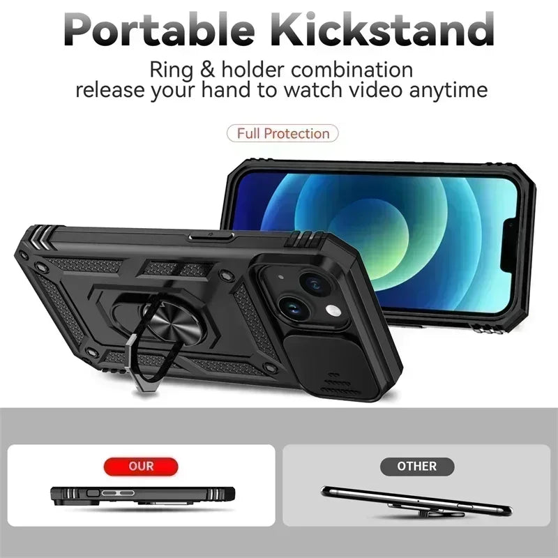 iPhone 16 Pro Max Case with Ring Stand and Lens Cover - Tidesmit Tidesmit