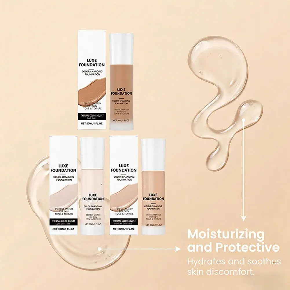 Tidesmit thermal color changing foundation and matte oil-control concealer for intelligent tone matching face makeup