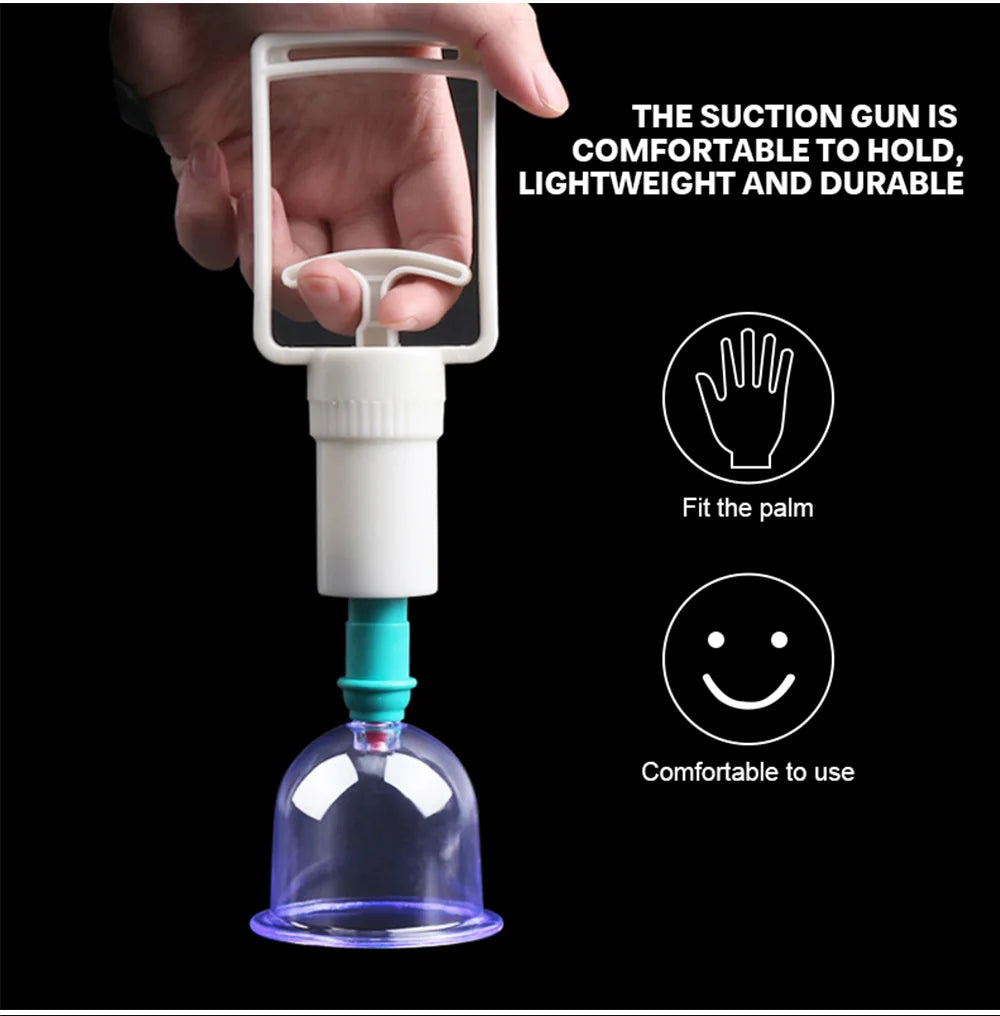 Vacuum Cupping Set 6-Piece Body Massage Kit for Back Pain Relief Body Shaping Massage Equipment Tidesmit