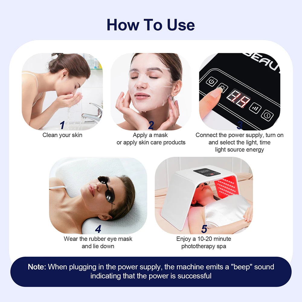 160 LEDs Foldable 7 Colors LED Photon Machine Home Use Beauty Salon LED Facial Body SPA Mask PDT Machine Face LED Mask Skin Care