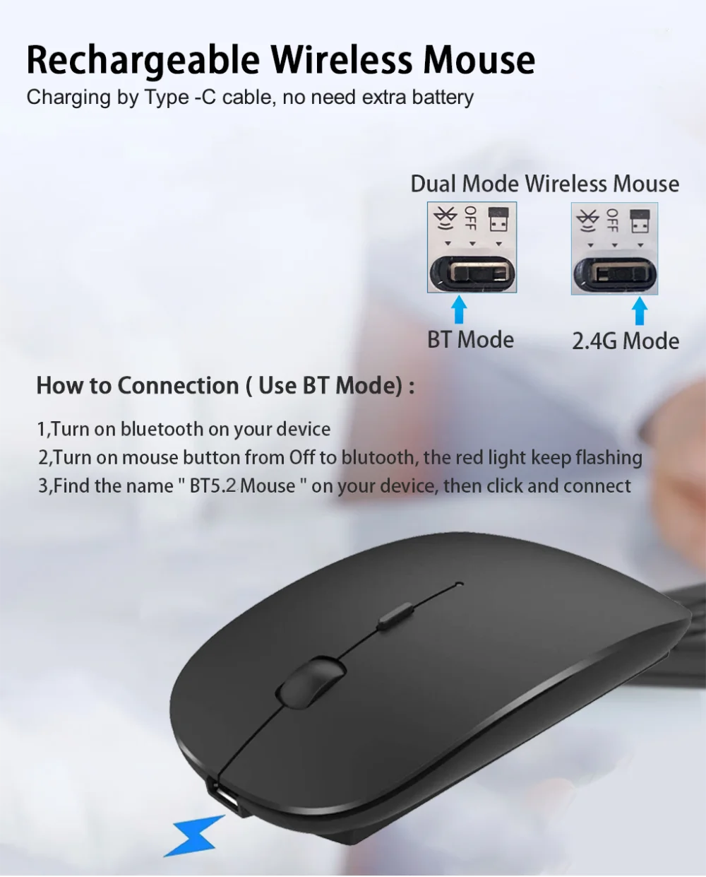 Wireless Keyboard and Mouse for Samsung Galaxy Z Fold Set - Navy/Black/Silver Tidesmit