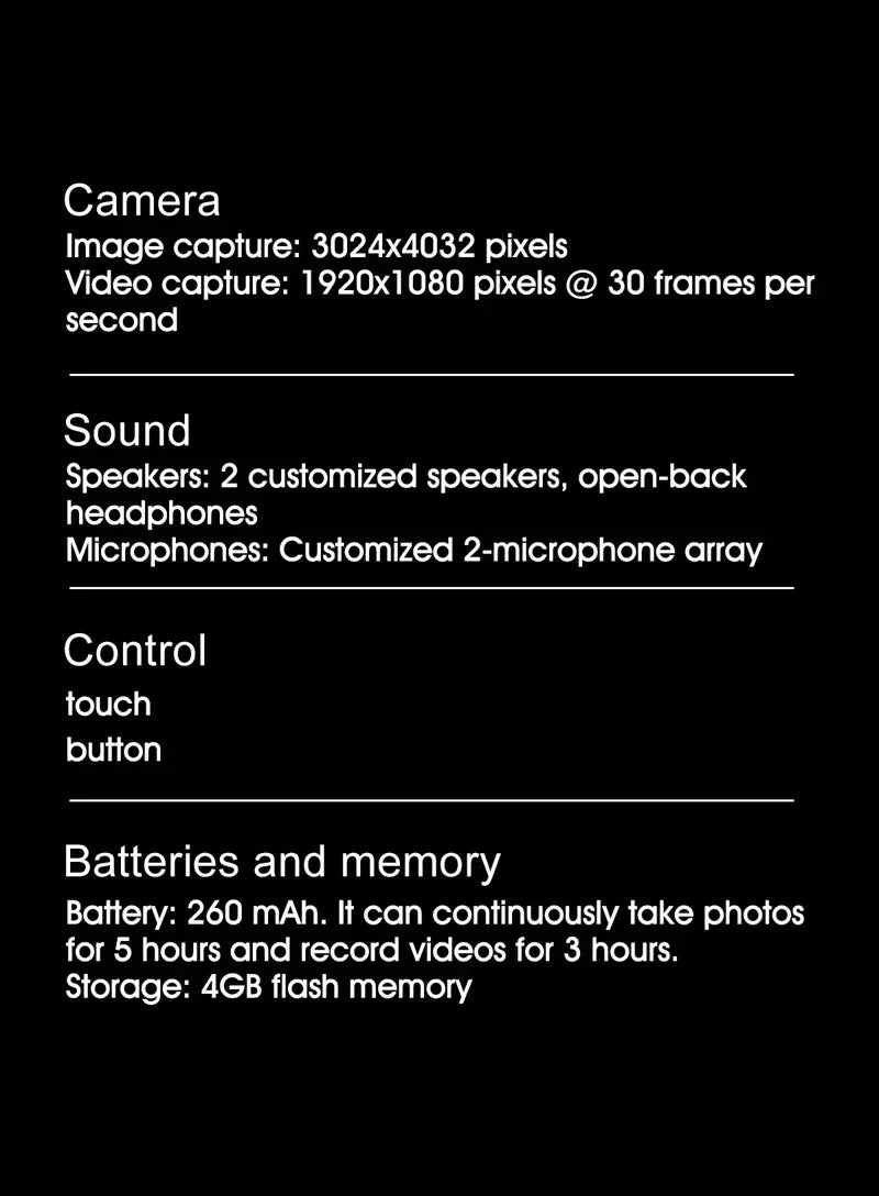 AI Smart Glasses with 100MP Camera and Spatial Audio - Tidesmit Tidesmit