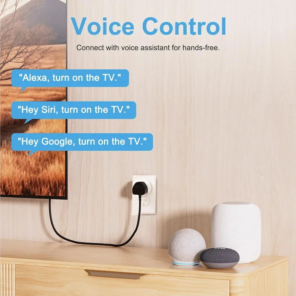 Matter WiFi Smart Socket EU16A Mini Smart Plug Adapter APP Control Works with HomeKit Alexa Google