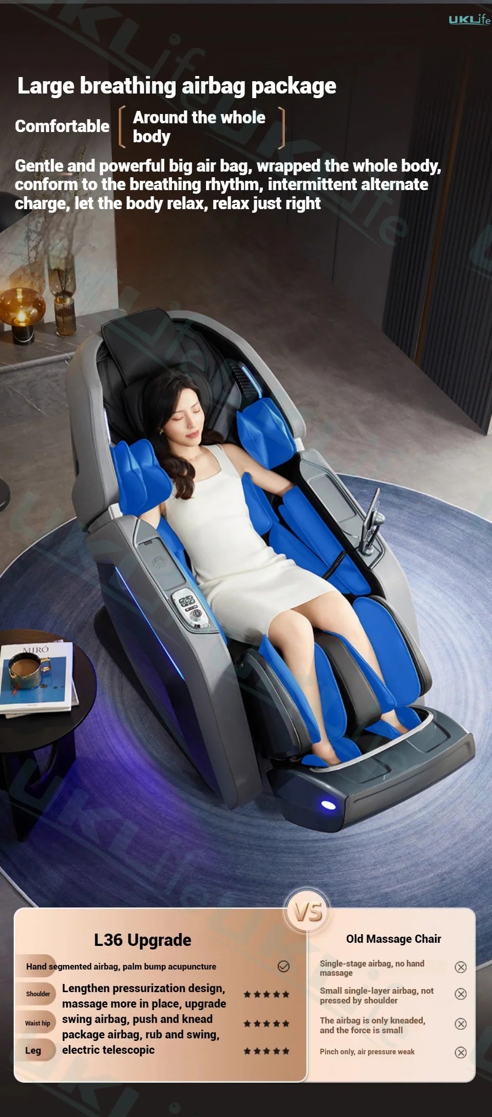 Tidesmit 4D Dual Core Full Body Massage Chair with Zero Gravity Relief Body Shaping Massage Equipment Tidesmit