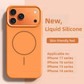 Magnetic Liquid Silicone Case for iPhone 16 Plus - Shock-Absorbing Cover Orange China Mainland Tidesmit