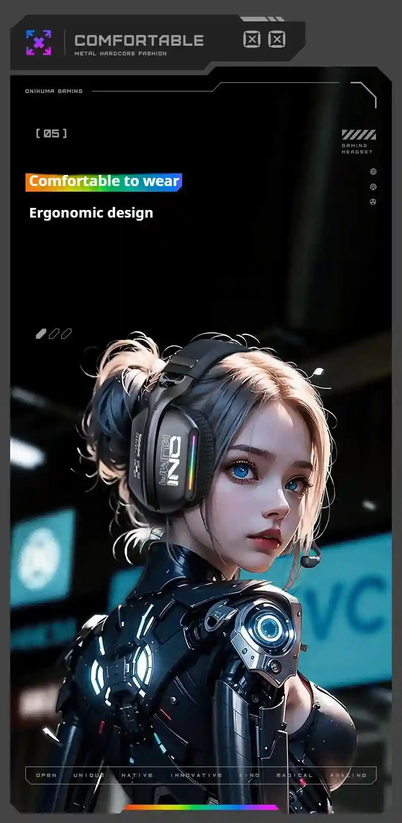 Tidesmit GT808 Wireless Gaming Headphones - Low Latency Over-Ear Black Tidesmit