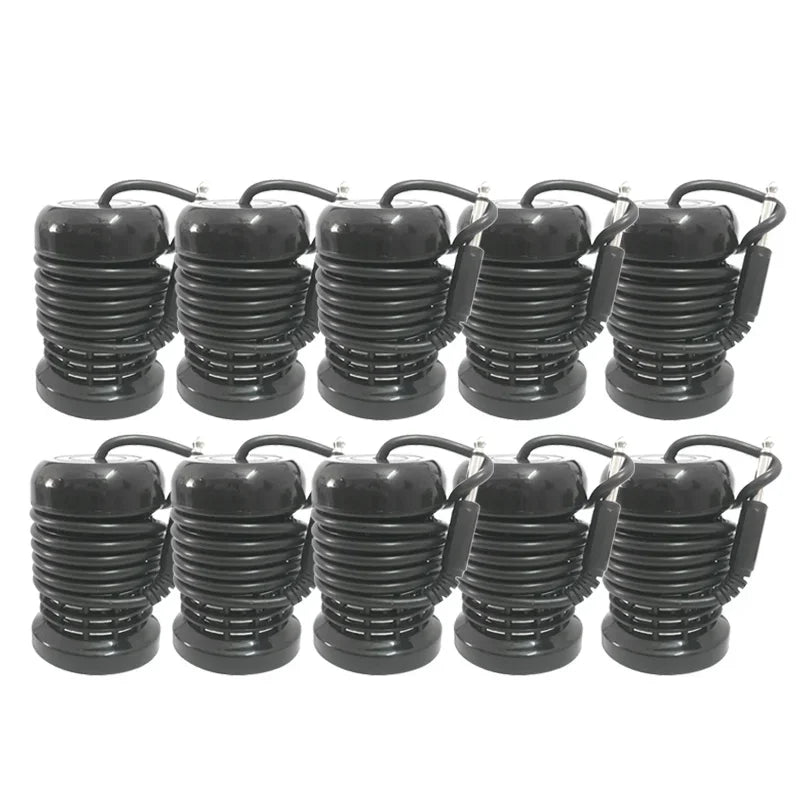Set of 10 black ionic detox foot bath arrays with connection cables for professional spa or home foot detoxification.