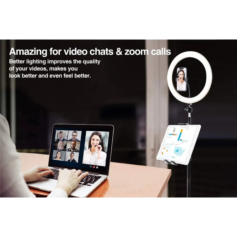 12-Inch Dimmable Ring Light with 72-Inch Tripod for Professional Content Tidesmit