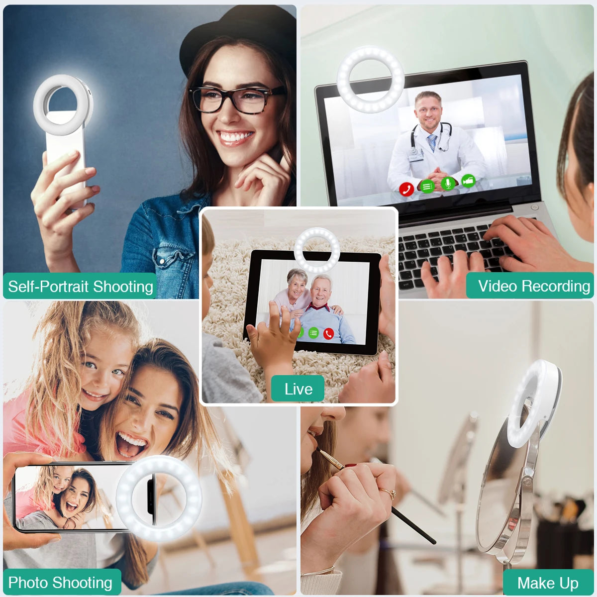 Selfie Ring Light Rechargeable LED for Phone & Laptop | Tidesmit Tidesmit