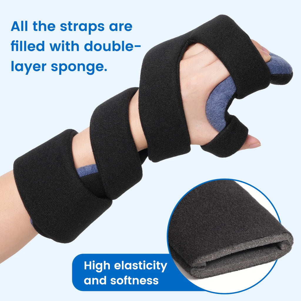 VELPEAU Hand Splint Adjustable for Carpal Tunnel Syndrome, Sprain and Arthritis, Wrist Brace Immobilizer Fixs Finger in Stroke
