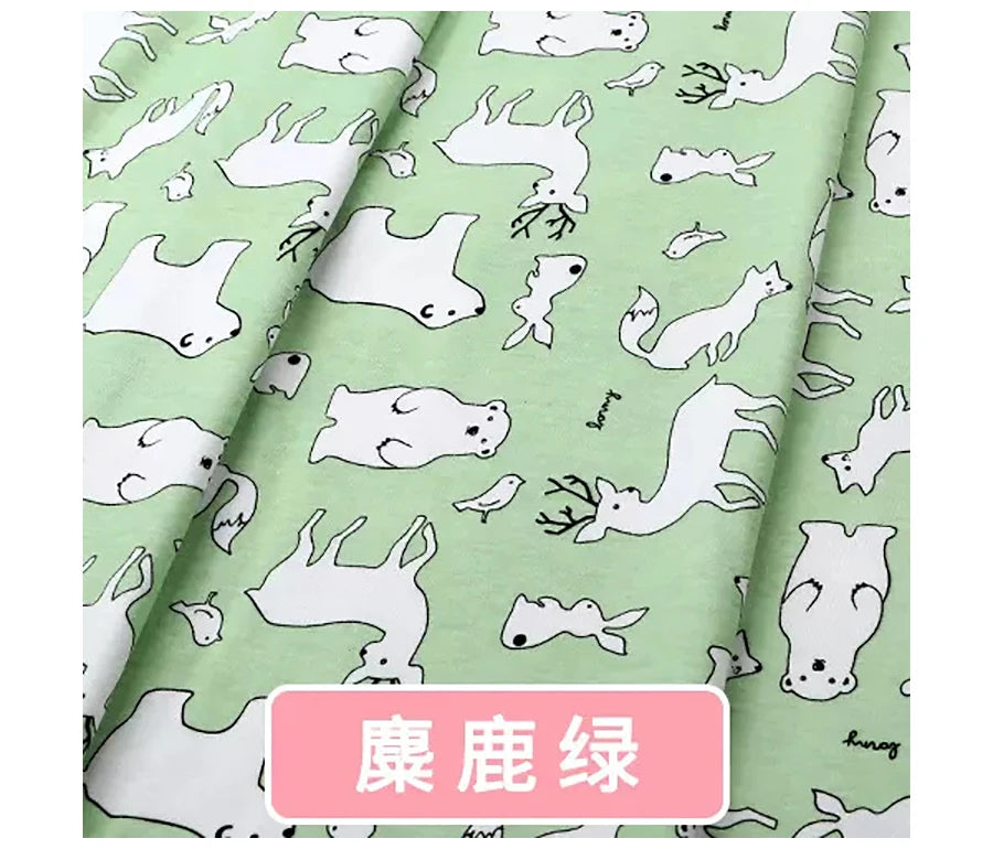 Baby Fabric Knit Jersey Print Fabric Sewing Material for Children's Garment 50*185cm Brocade Fabric Organic Fabric  Knitted