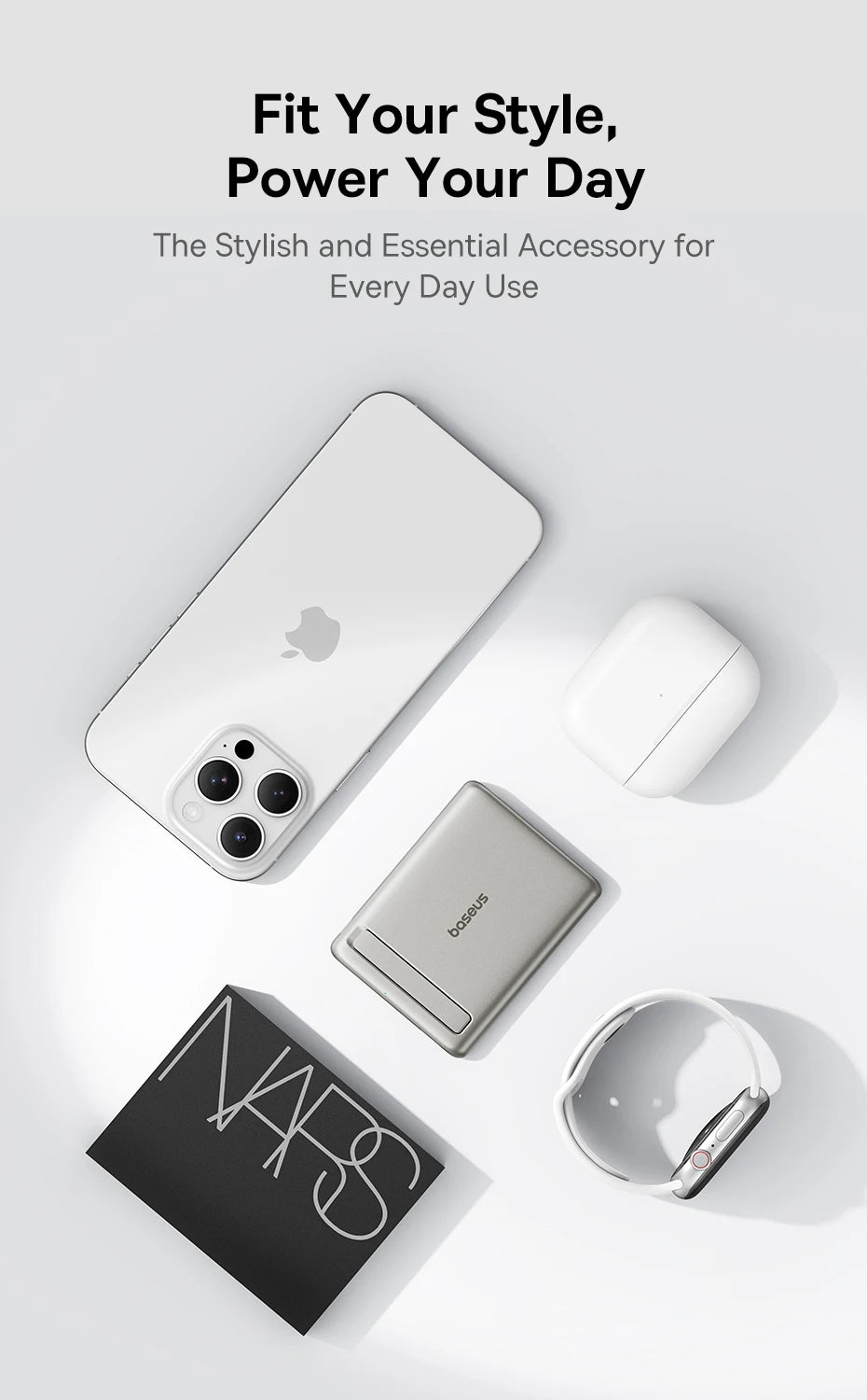 Magnetic Power Bank 5000mAh Wireless Charger with Kickstand Tidesmit