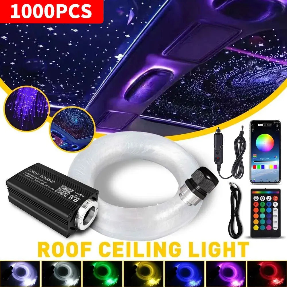 Car Starry Sky Light Kit 16W RGB - DIY Fiber Optic Ceiling Lamp Tidesmit