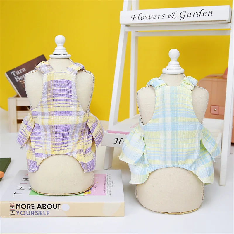Candy Color Puppy Dog Layered Skirt Dresses Spring Summer Pet Clothes for Small Dogs Poodle Yorkshire mascotas Princess Dresses