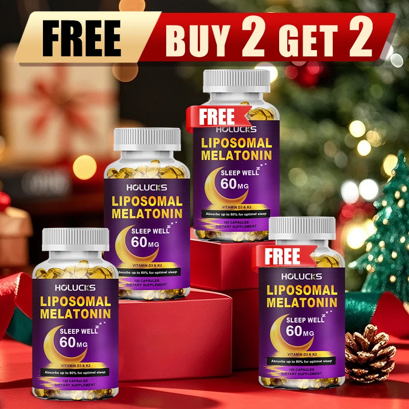Buy 2 Get 2 Free! Liposomal Melatonin Capsules, Support Insomnia Relief & Jet Lag Recovery, Quick Sleep Onset & Restful Nights