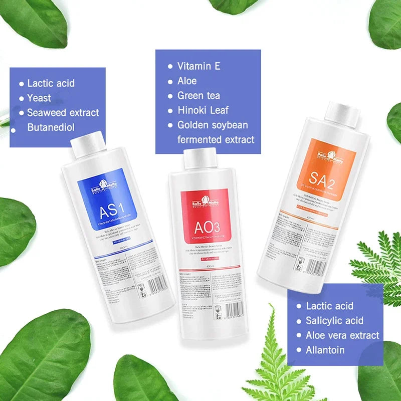 Hydra Facial Serum Kit 400ml - AS1 SA2 AO3 Aqua Peel Solutions Scrubs Treatments Tidesmit