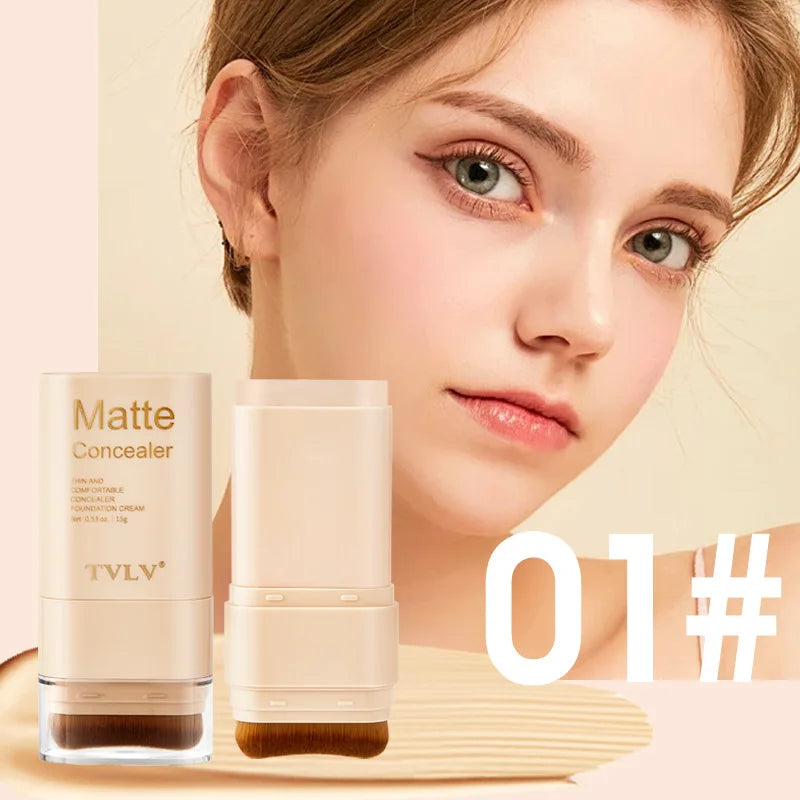 Tidesmit double-head concealer foundation stick texture close-up showing waterproof non-gluggy full coverage cream